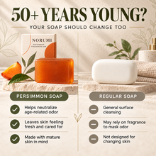 NORUMI persimmon soap compared with regular soap for adults 50 and over