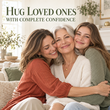 Woman hugging loved ones with confidence